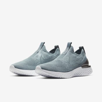 Nike Epic Phantom React Flyknit - Női Futócipő - Szürke/Metal Titán/Fehér/Szürke